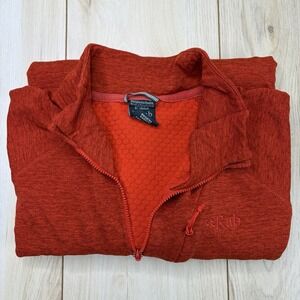 Rab Nexus Pull On Mens XL Red Waffle Knit Fleece 1/2 Zip Thermic Sweater Red